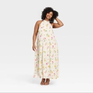Floral Halter Maxi Dress
